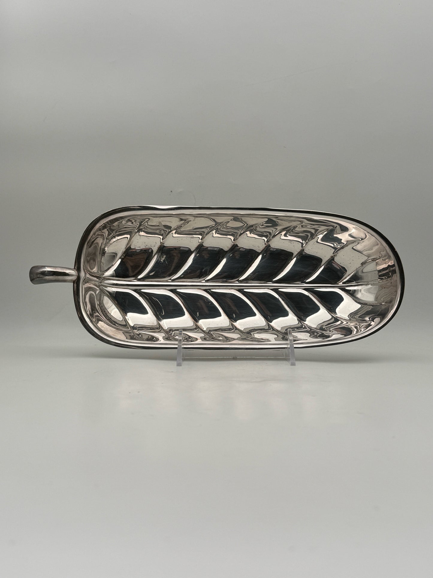 Silverplate Leaf Serving Bowl Dish