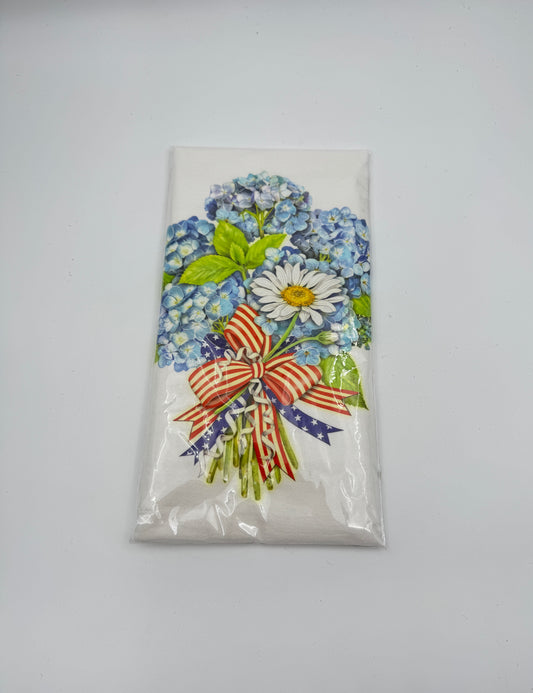 Mary Lake-Thompson Patriotic Hydrangea Flour Sack Towel