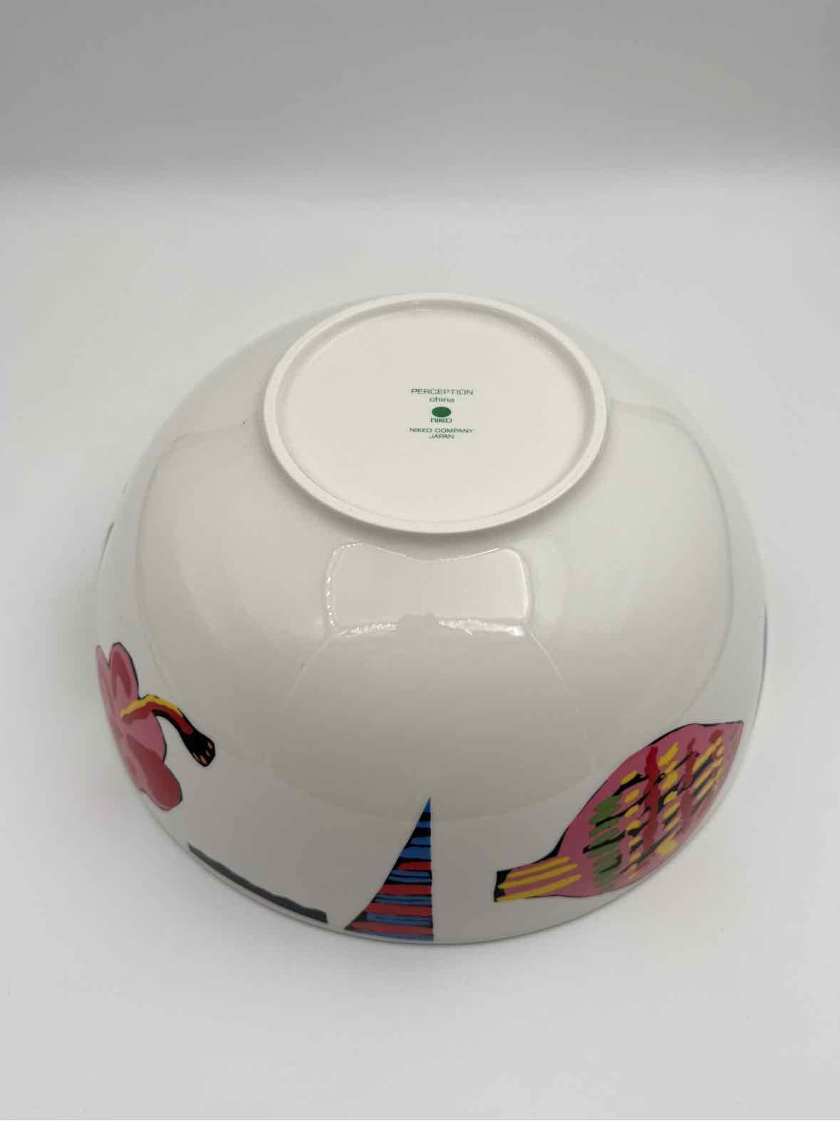Vintage Nikko Perception Ceramic Serving Bowl Japan Abstract Design