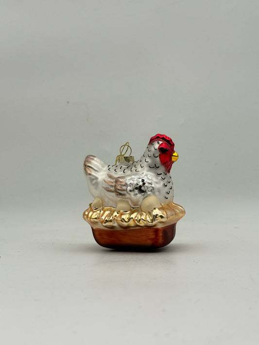 Kurt S. Adler Gray Chicken Ornament