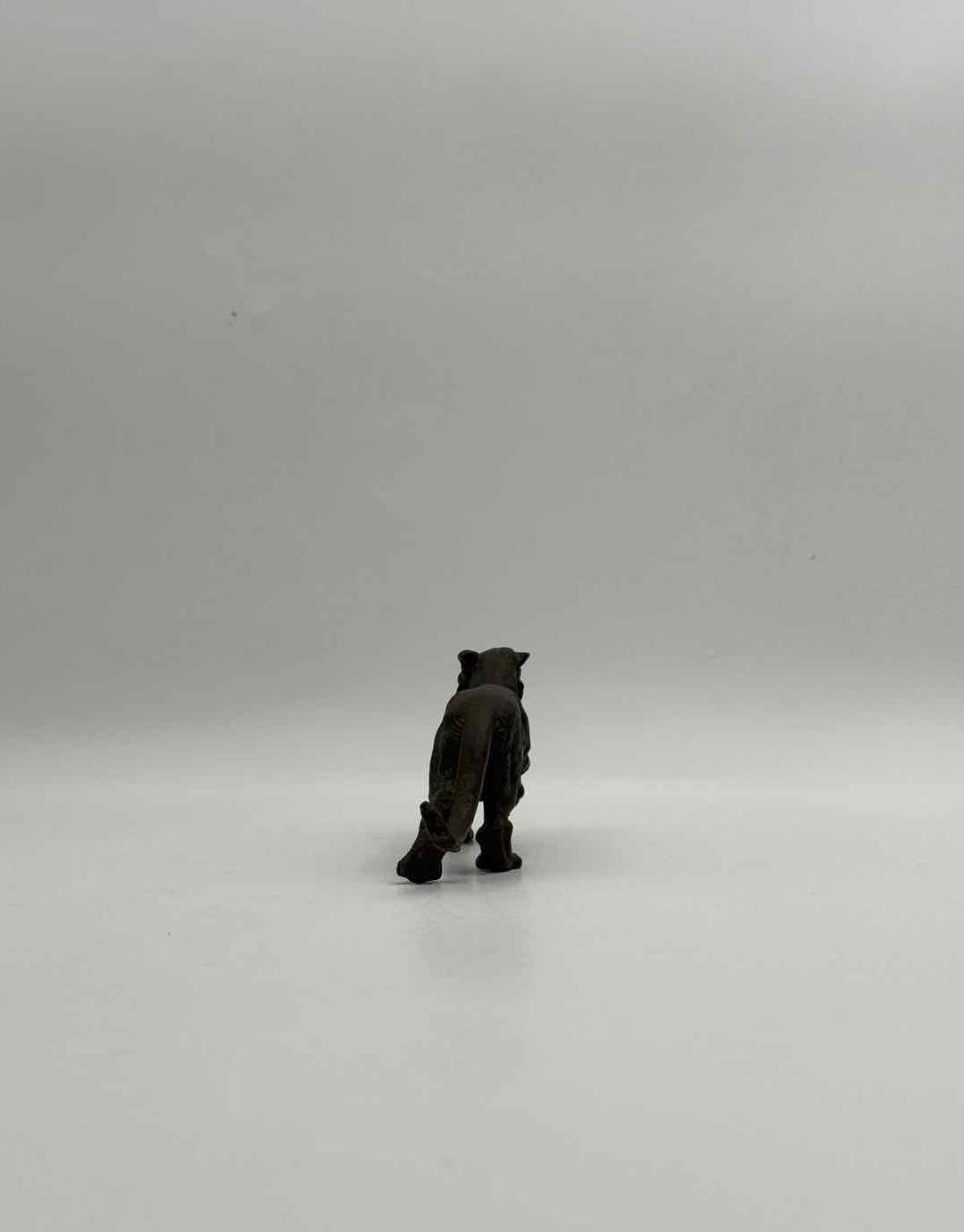 Vintage Bronze Tiger Figurine Large Cat Sculpture Animal Decor