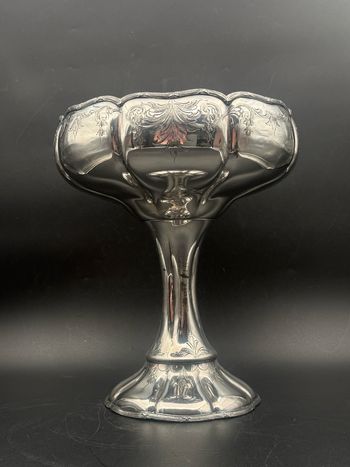 Art Nouveau Silverplate Pedestal Centerpiece