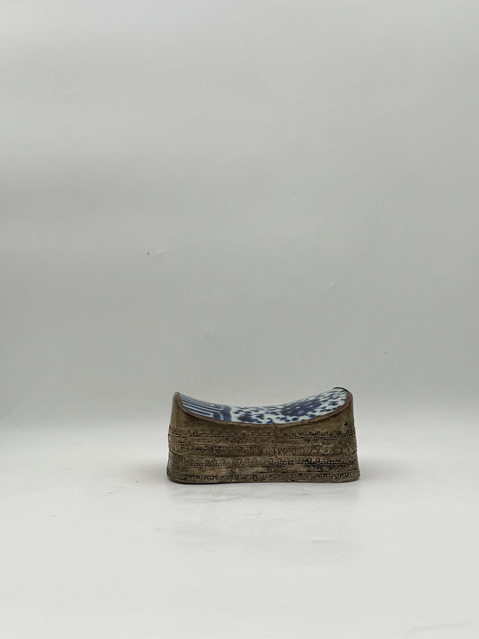 Vintage Chinese Blue And White Porcelain Shard Box