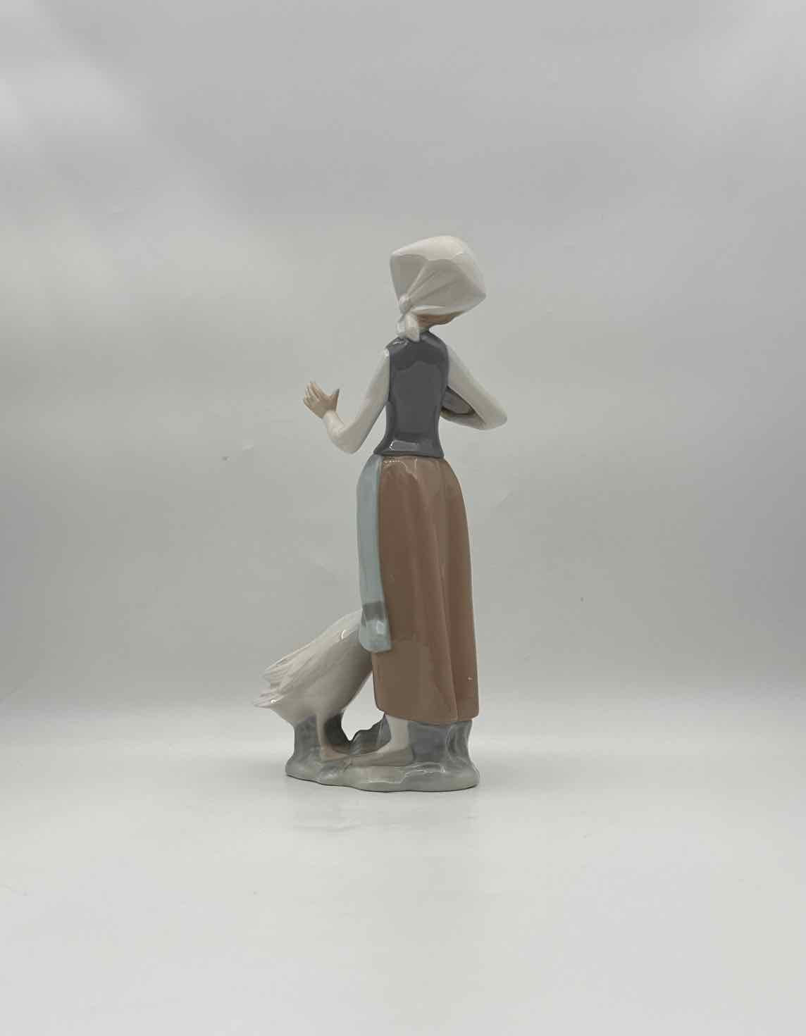 Lladró Girl with Goose Porcelain Figurine Handmade Spain Collectible