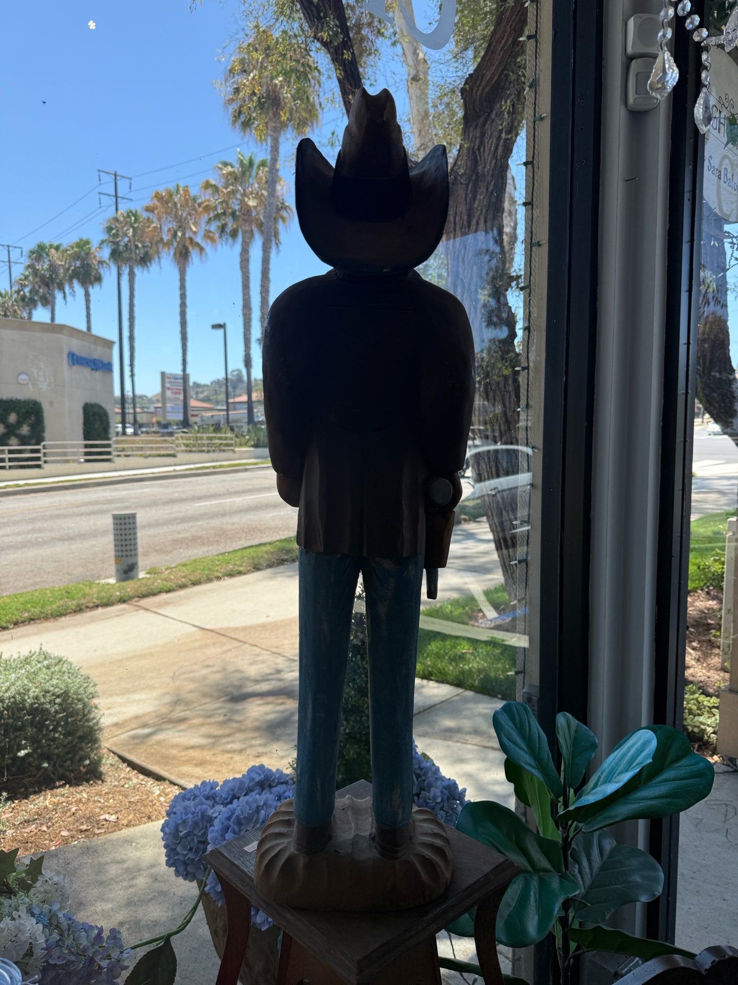 Vintage Lee Jeans Carved Cowboy Figurine