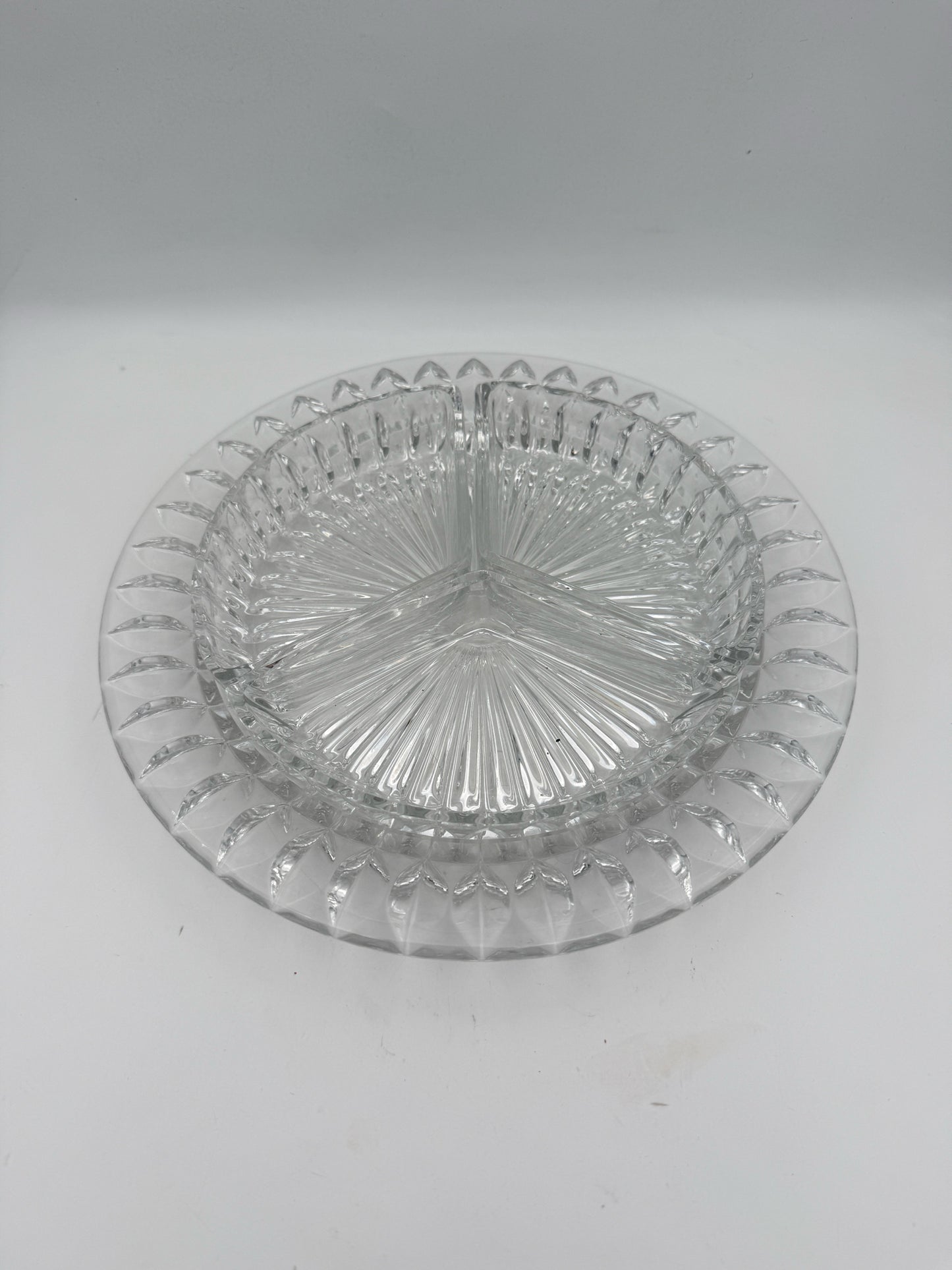Vintage Crystal Divided Relish Tray