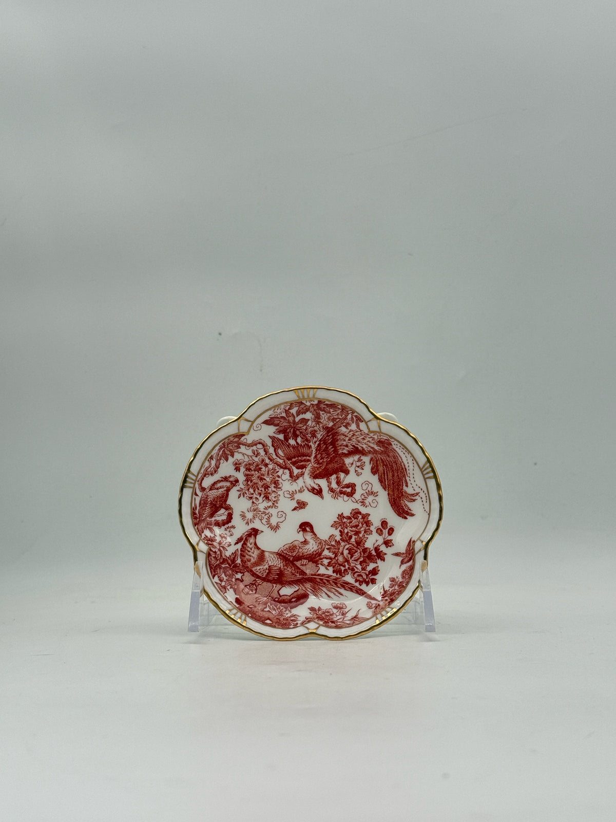 Royal Crown Derby Red Aves Trinket Dish