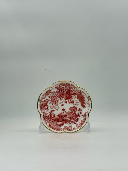 Royal Crown Derby Red Aves Trinket Dish