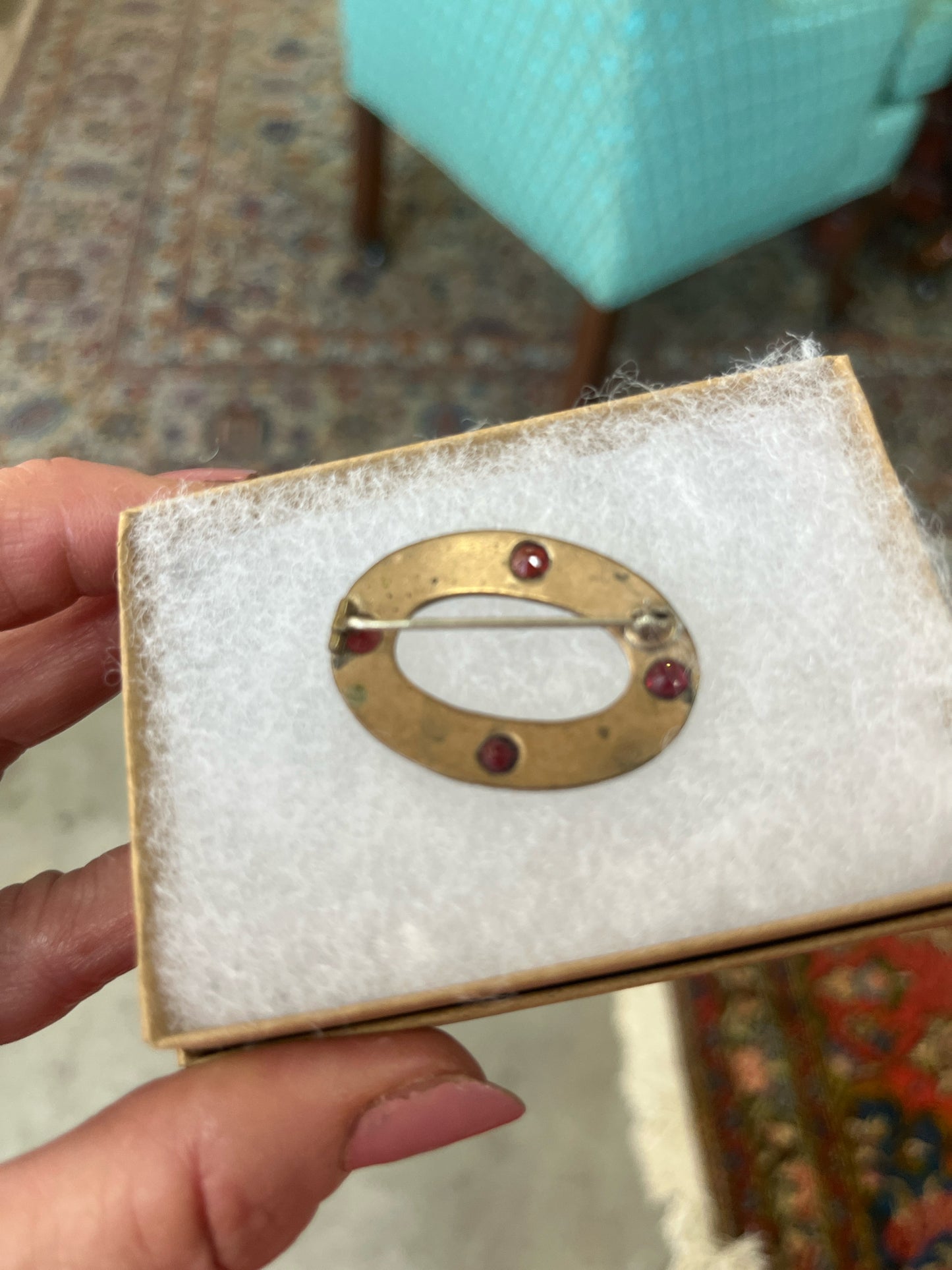Antique Victorian Garnet Brooch
