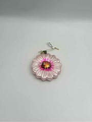 Pink Glass Flower Ornament With Bee