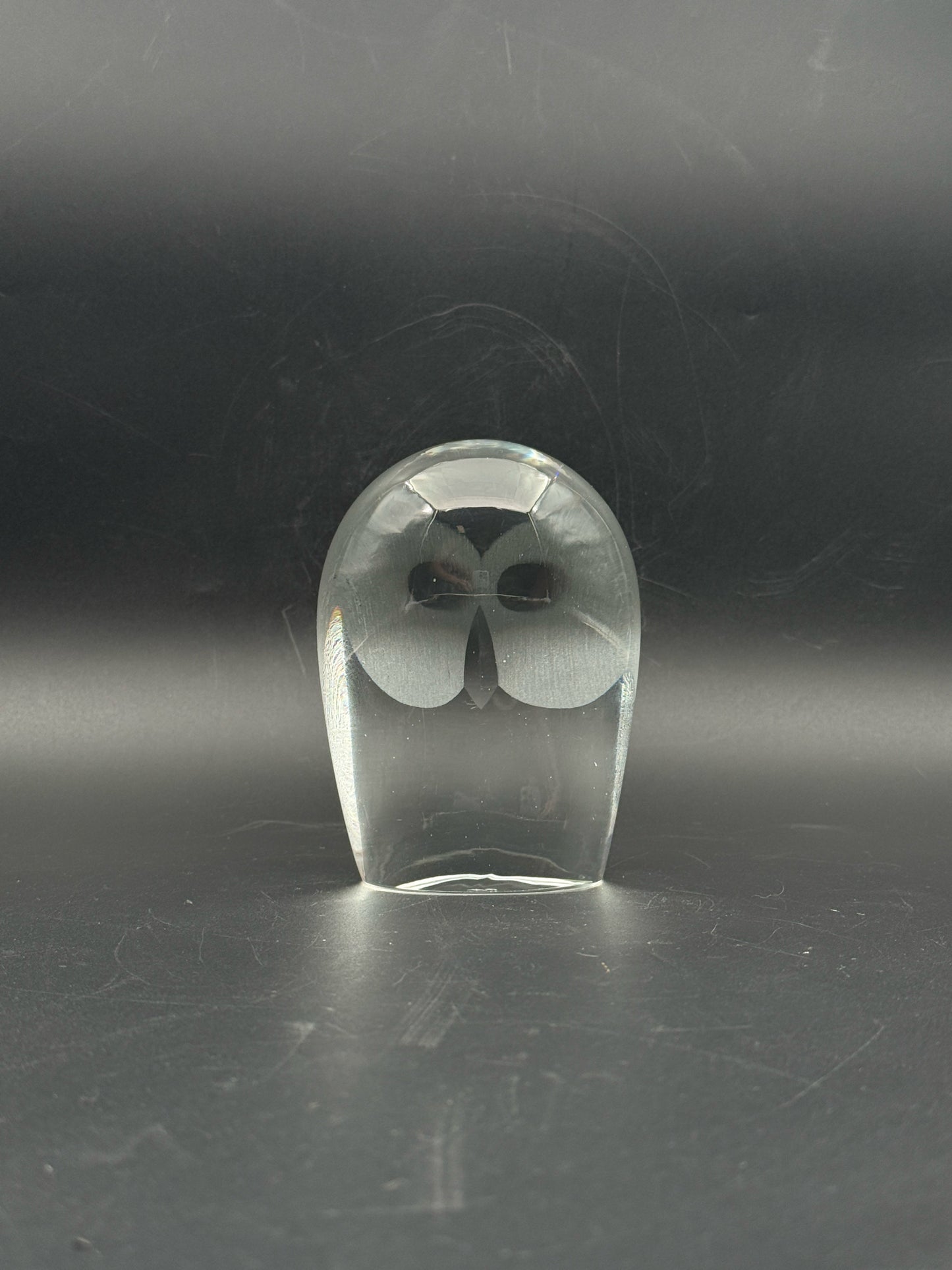 Hanne Dreutler Swedish Glass Owl Paperweight