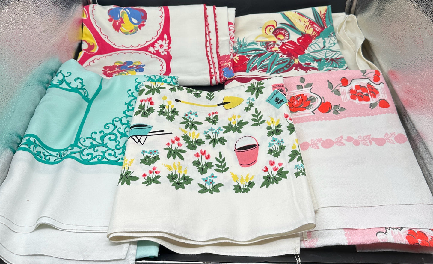 Collection Of Five Vintage Tablecloths