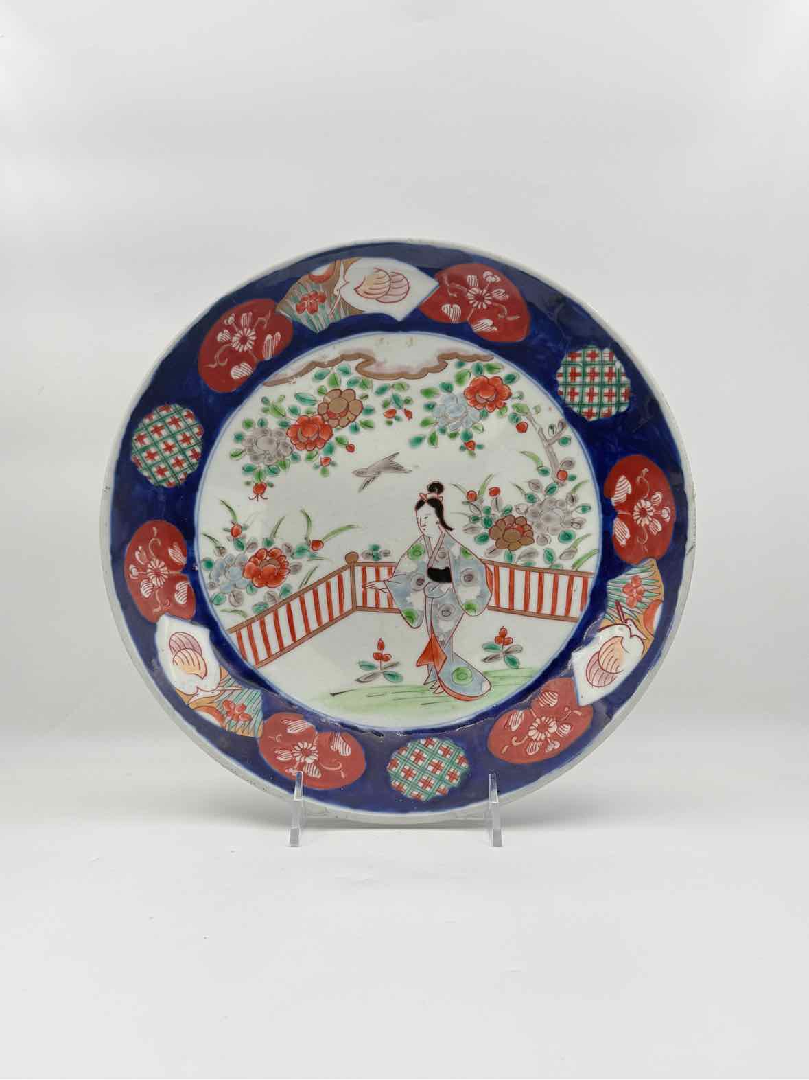 Large Japanese Imari Platter With Female Figure