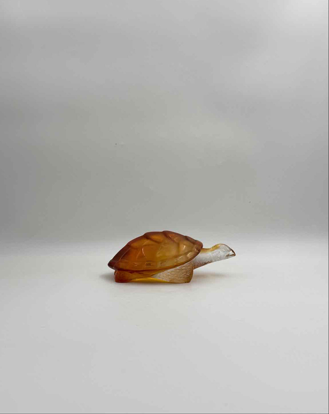 Lalique Caroline Amber Glass Turtle Figurine France Crystal Decor