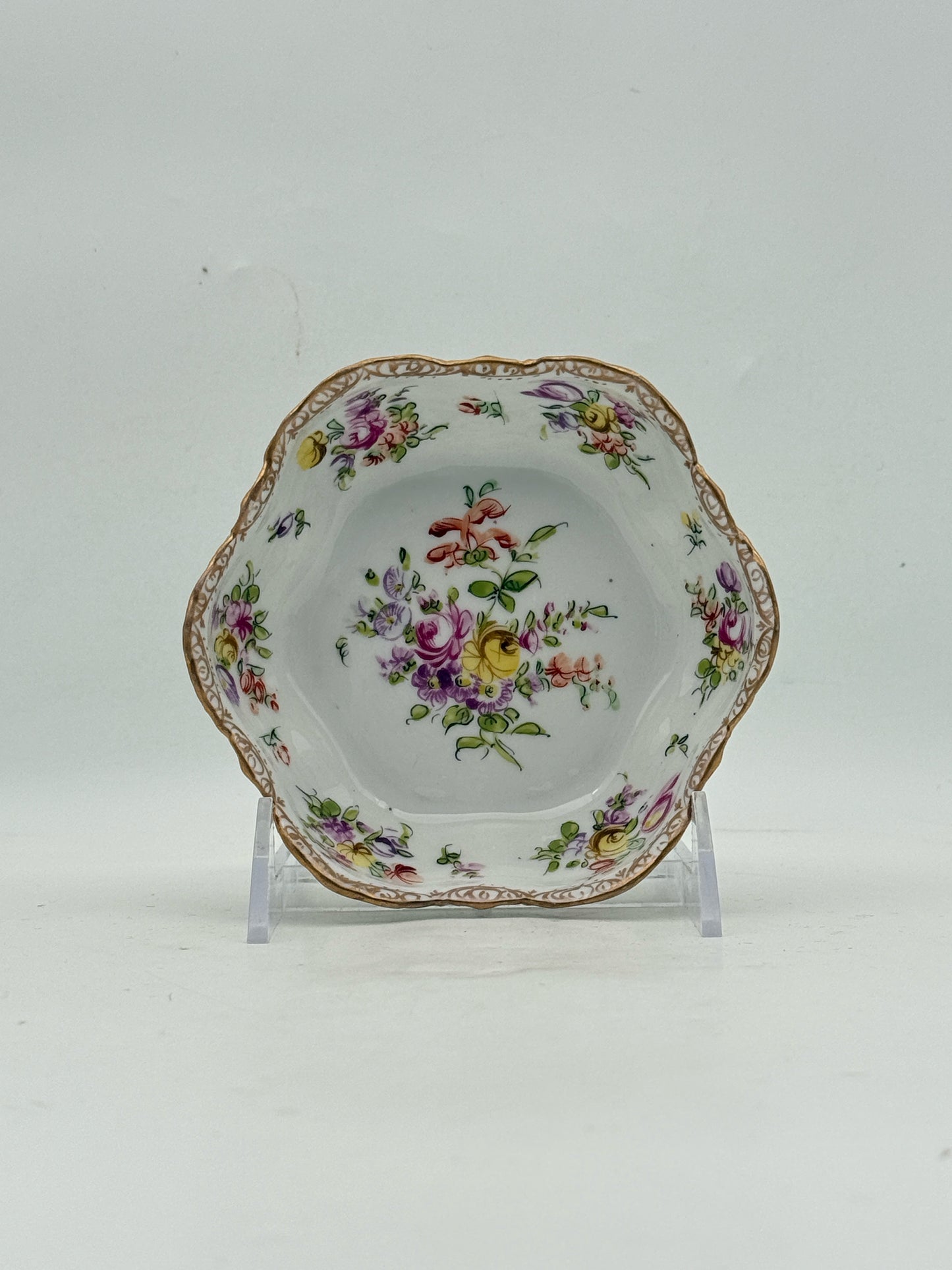 Antique Dresden Handpainted Bowl