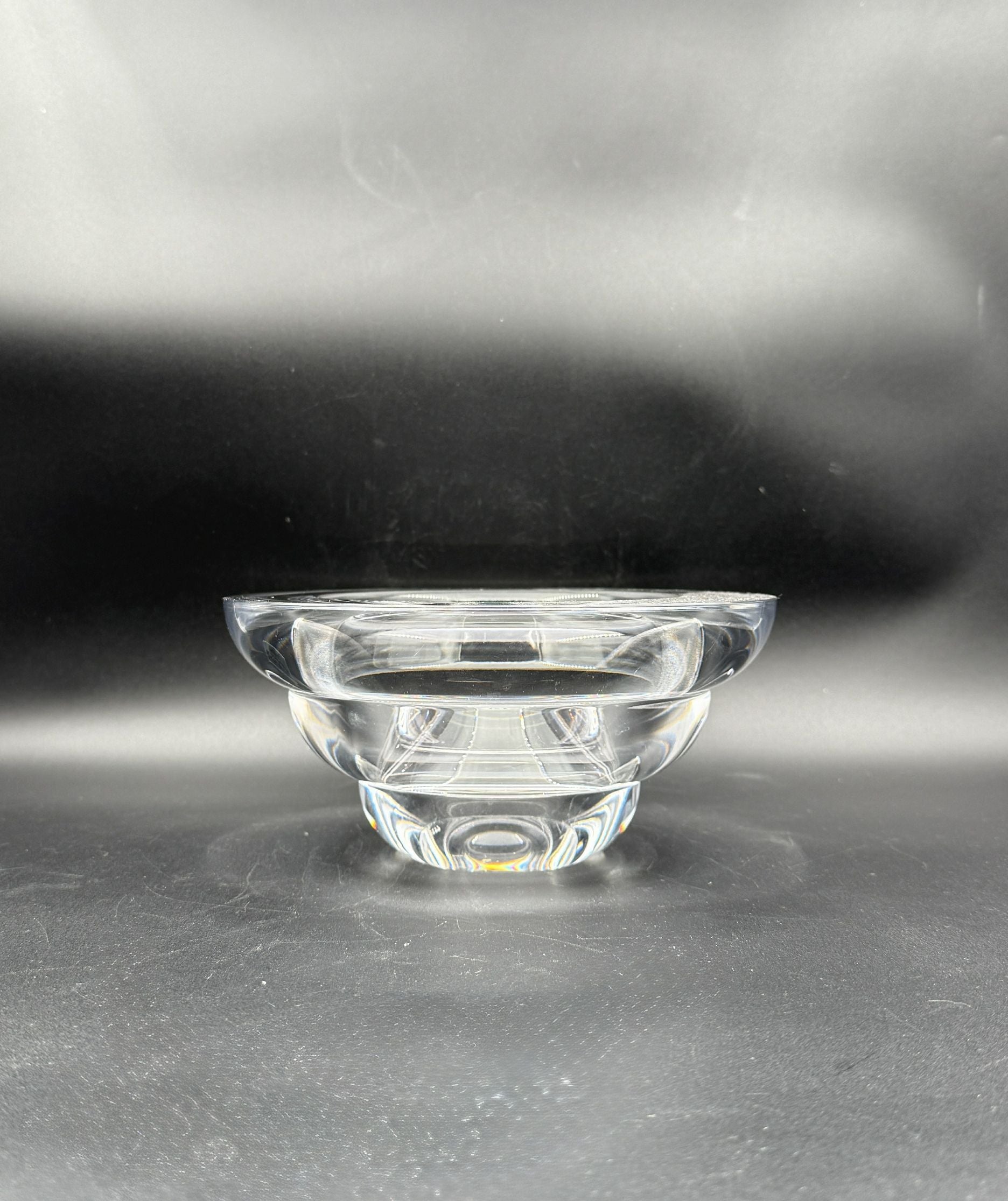 Kosta Boda “Contrast” Thick Crystal Bowl by Anna Ehrner – Signed Round