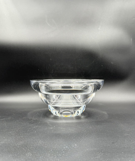 Kosta Boda “Contrast” Thick Crystal Bowl by Anna Ehrner – Signed Round