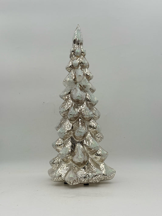 Flocked Mercury Glass Christmas Tree
