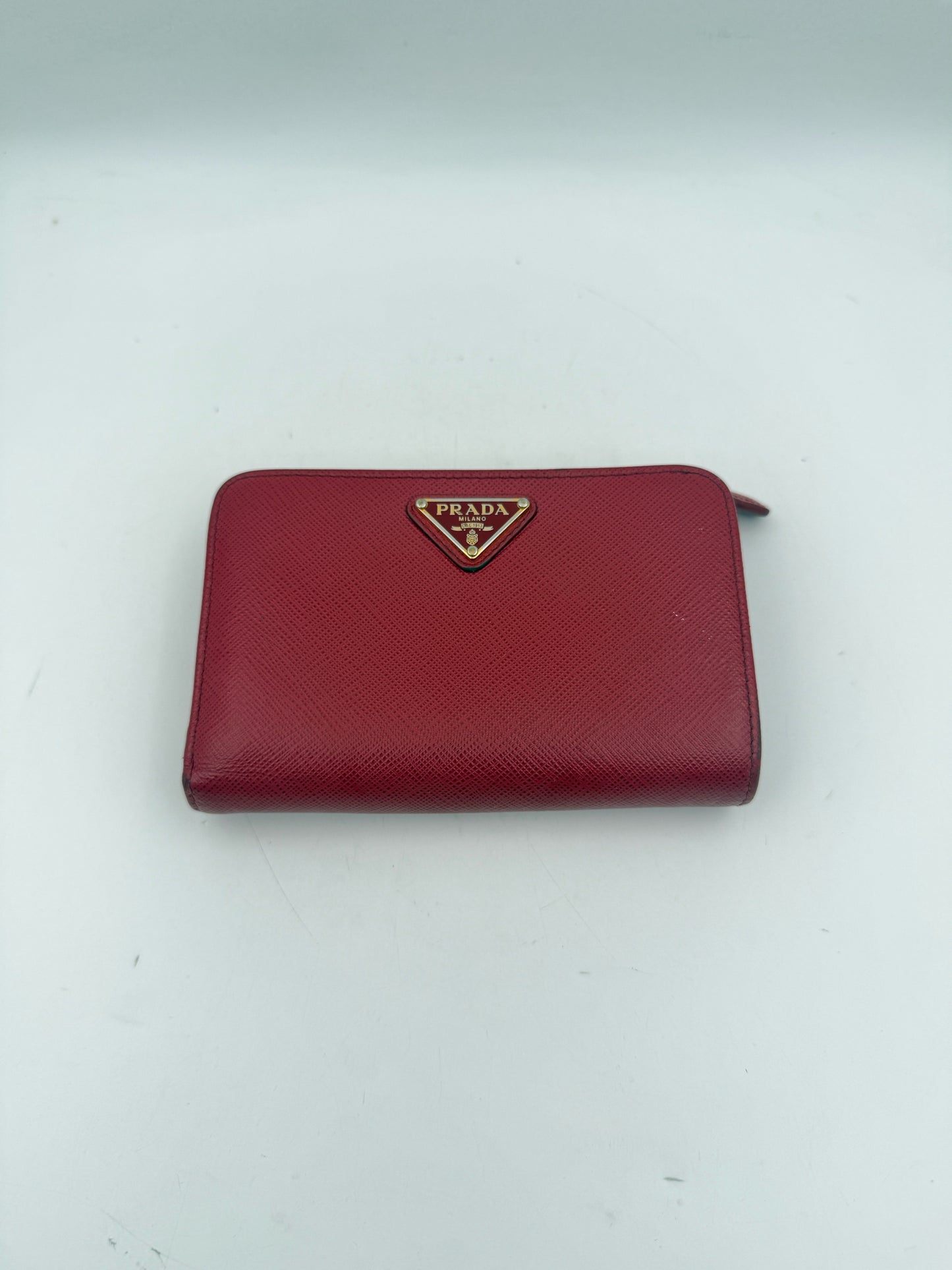 Prada Red Saffiano Leather Wallet