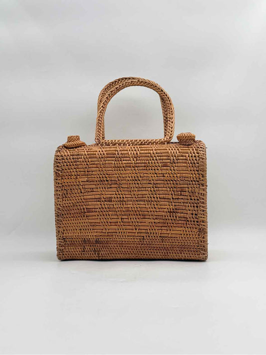 Handwoven Rattan Handbag with Double Top Handles – Boho Style Purse