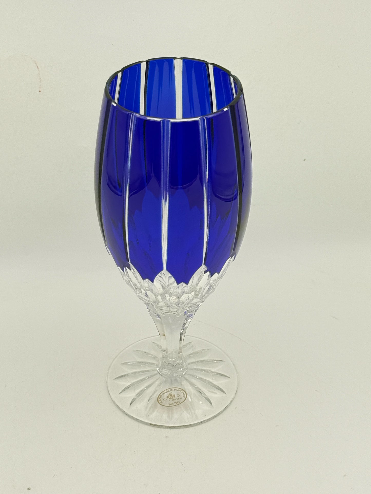 Ajka Castille Blue Crystal Goblets- Set Of 8