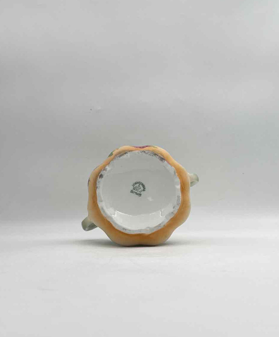 Antique Hand Painted Rose Sugar Bowl with Lid Germany