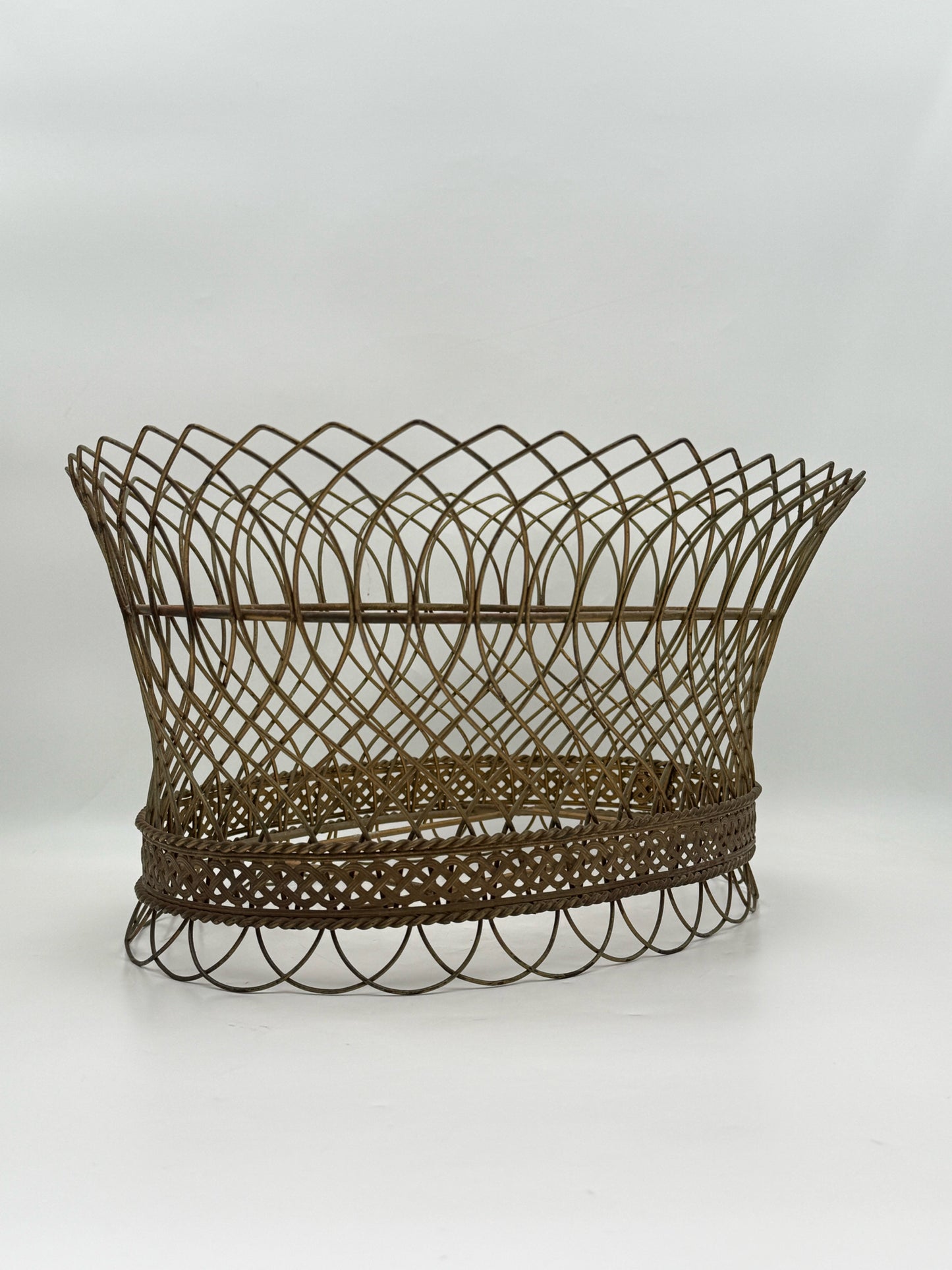 Vintage Oval Wire Planter