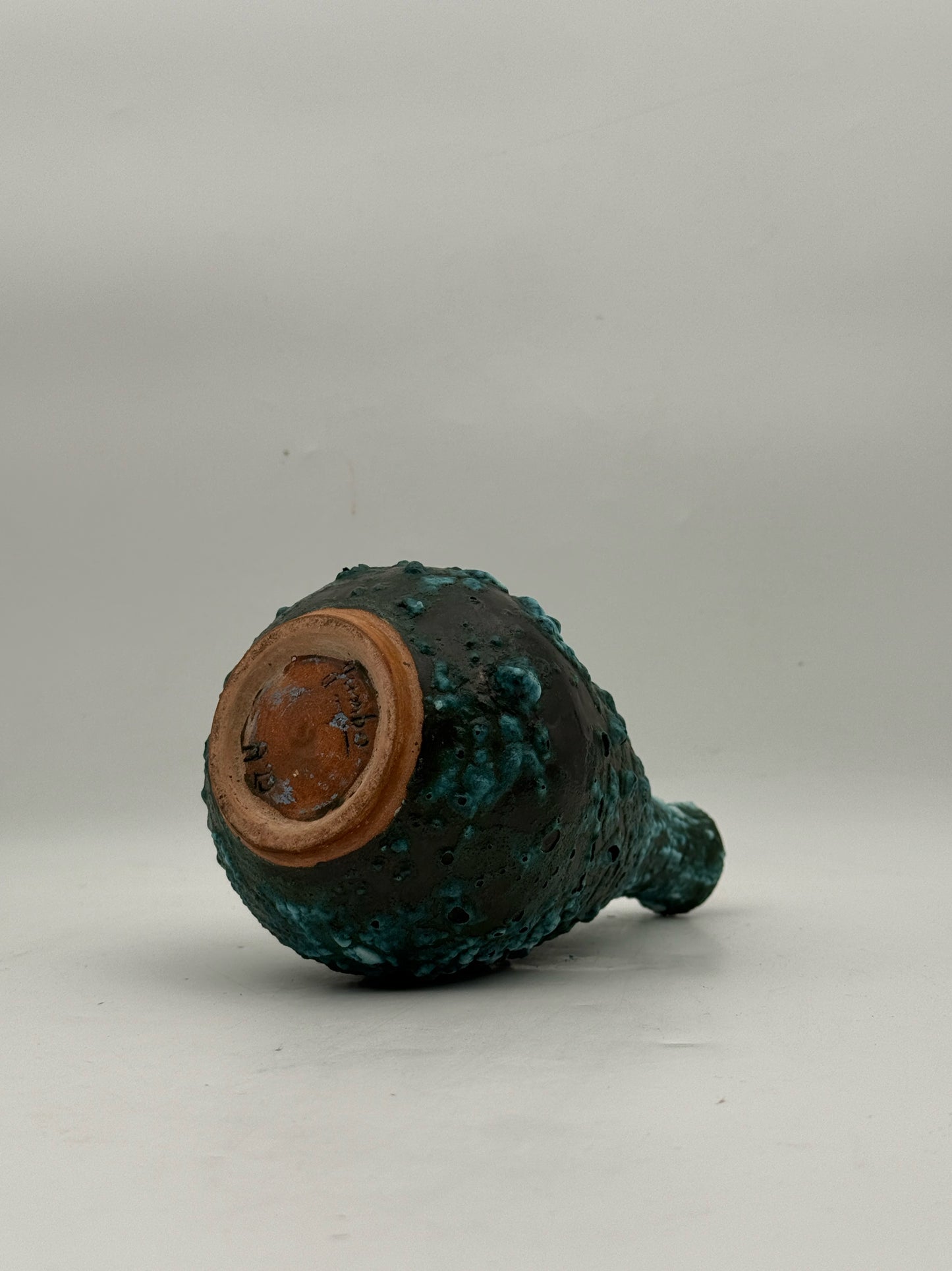 Guido Gambone Midcentury Blue Lava Vase
