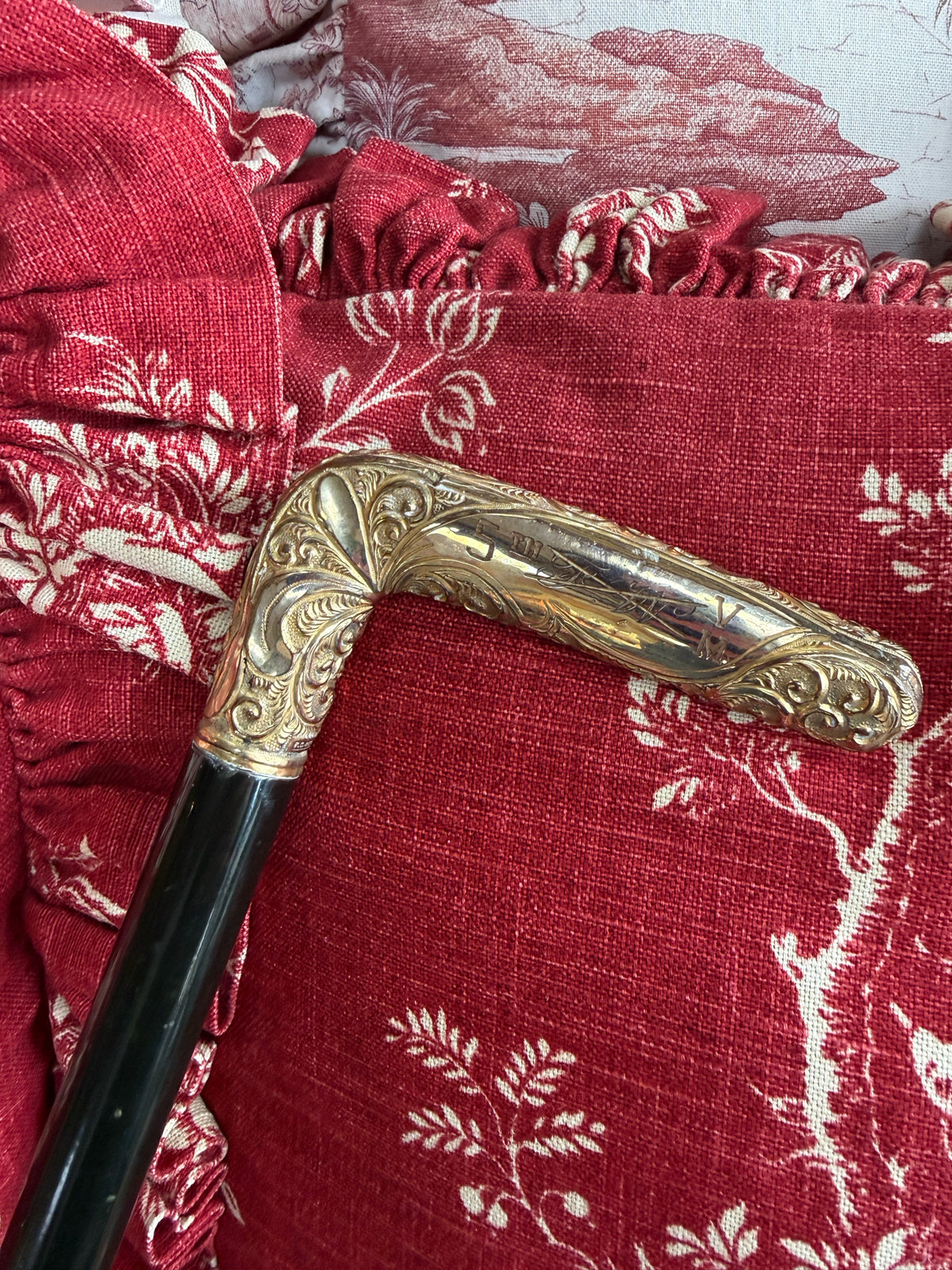 Repousee Handled Cane