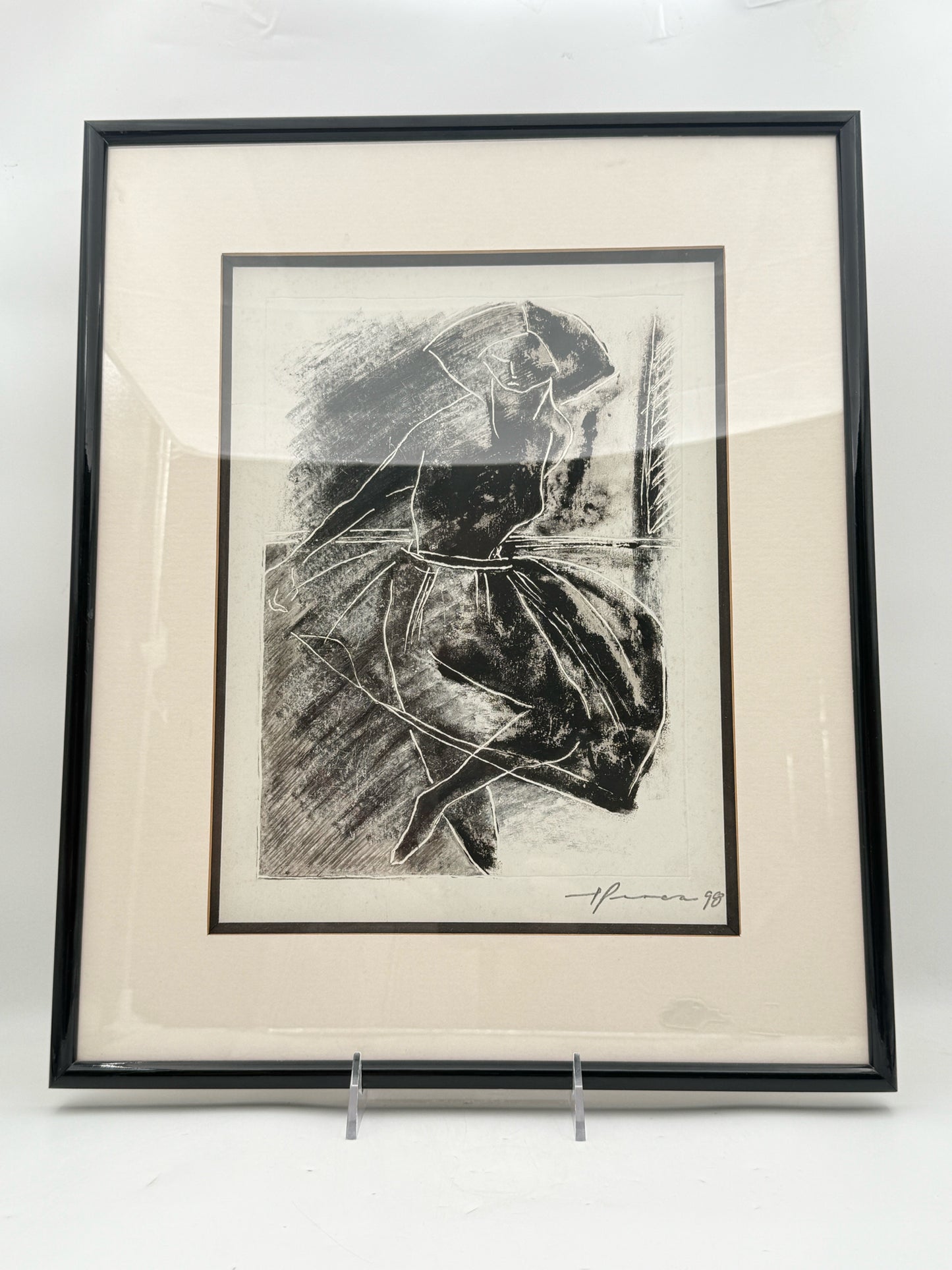 Framed Black And White Ballerina Print By Pablo Perea