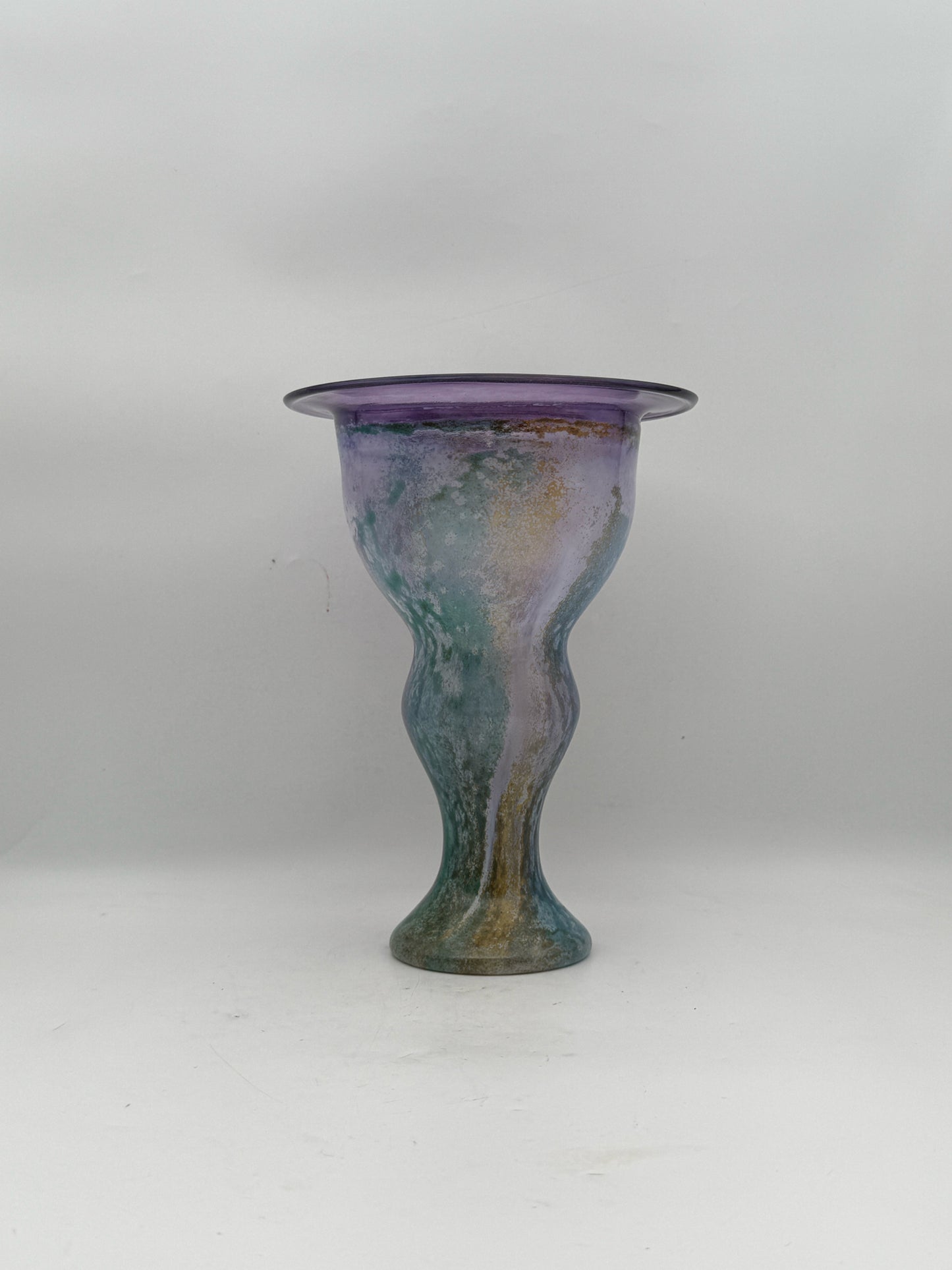 Kosta Boda Purple, Blue, And Green Vase- Signed