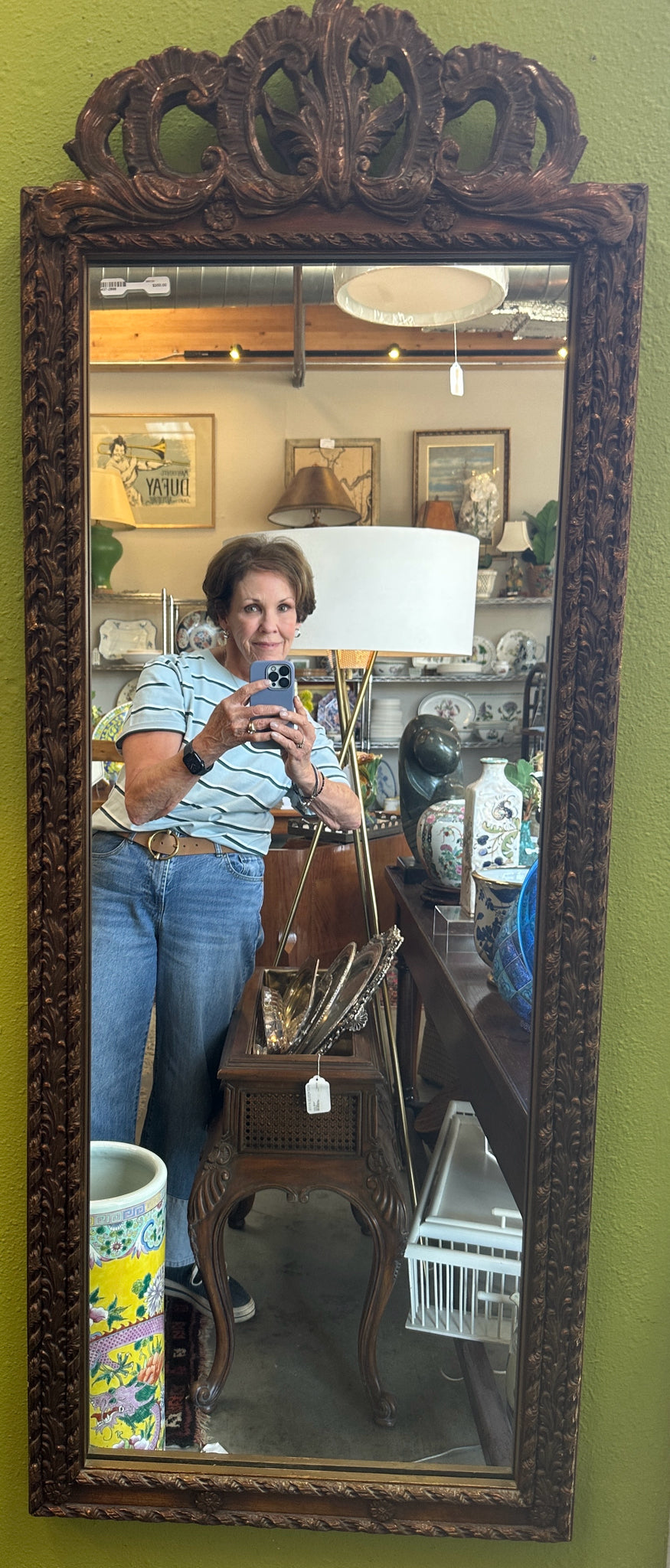 Large Wood Carved Mirror