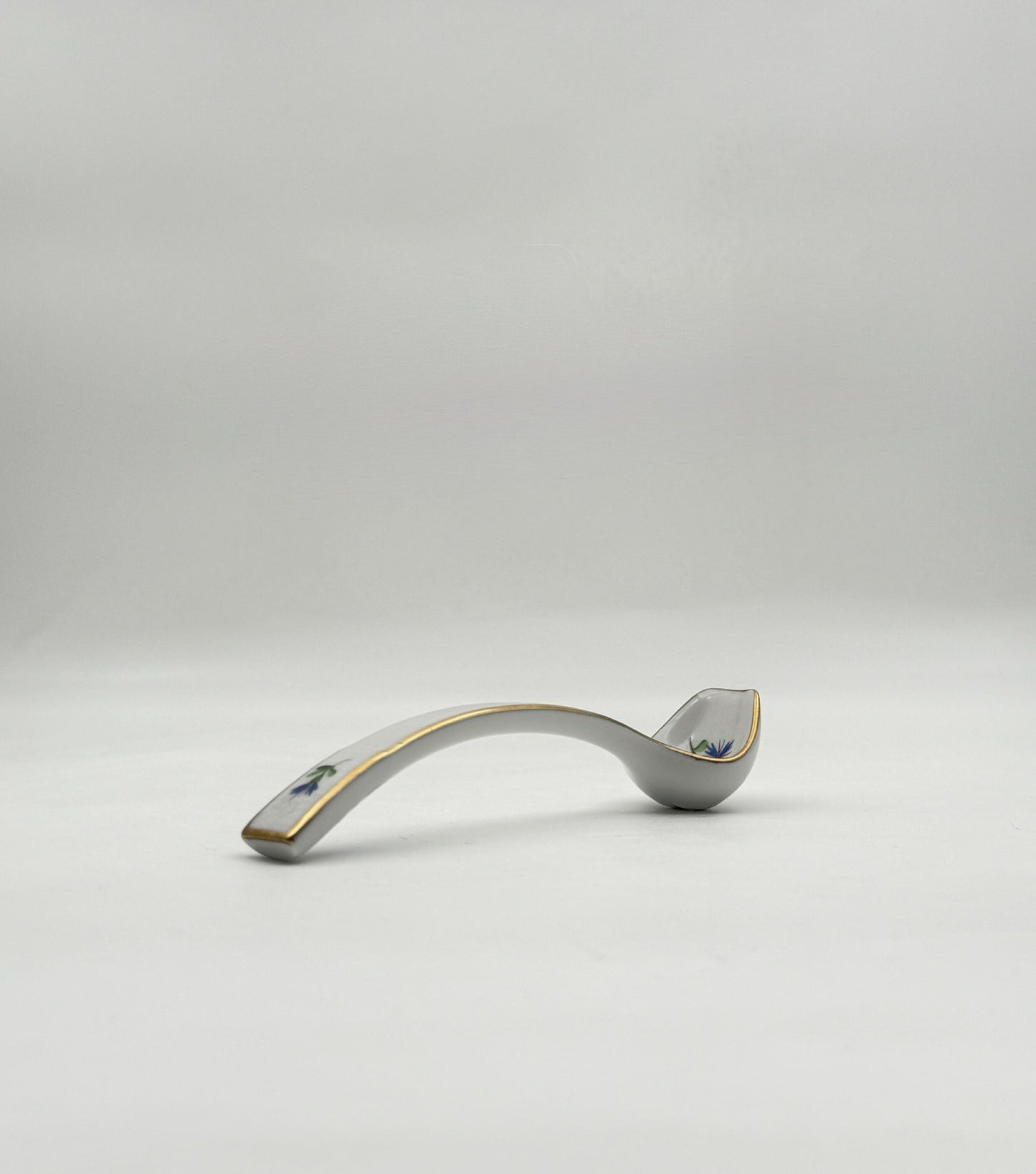 Herend Coneflower Mini Ladle – Hand-Painted Blue Floral with Gold Trim