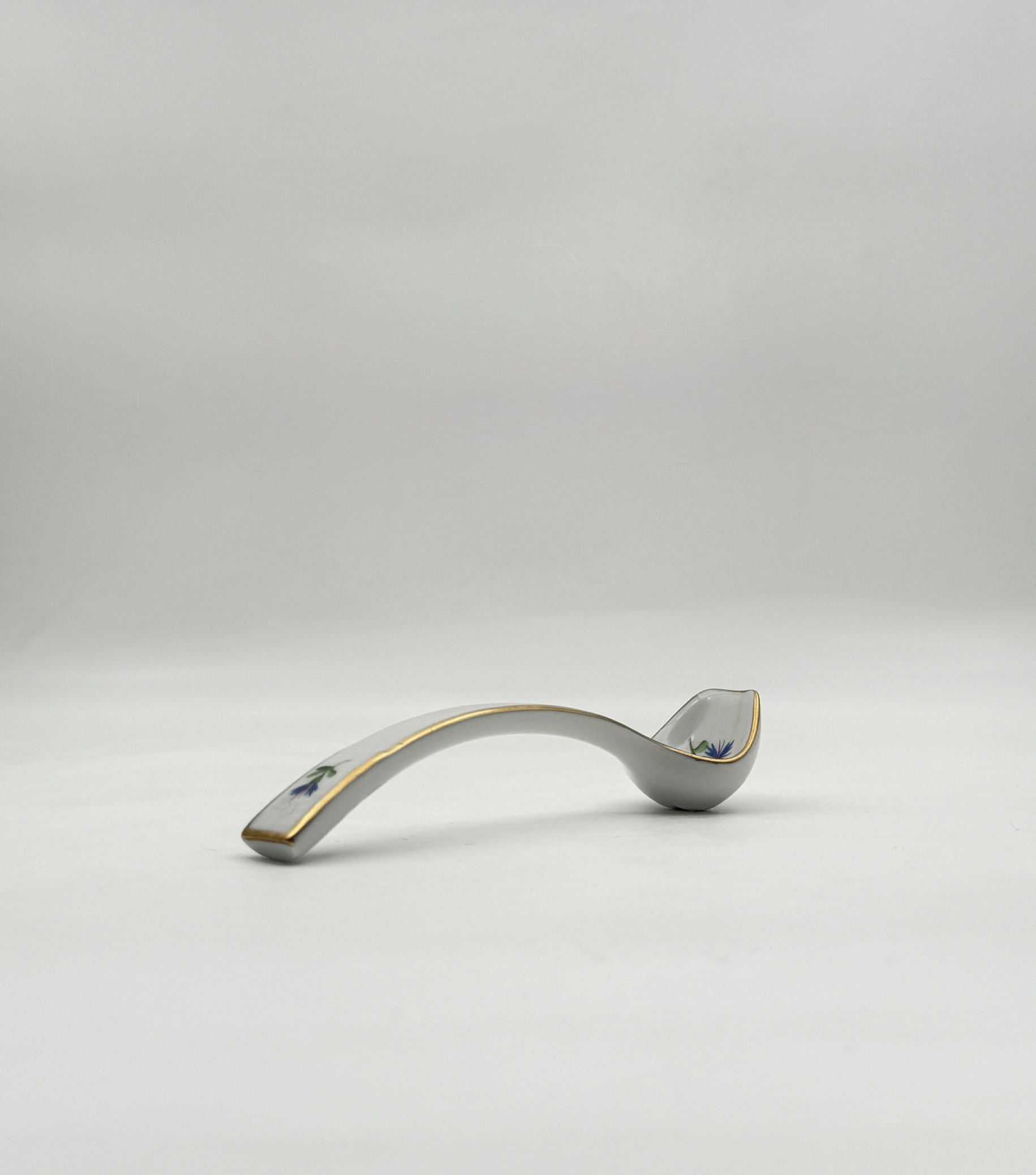 Herend Coneflower Mini Ladle – Hand-Painted Blue Floral with Gold Trim