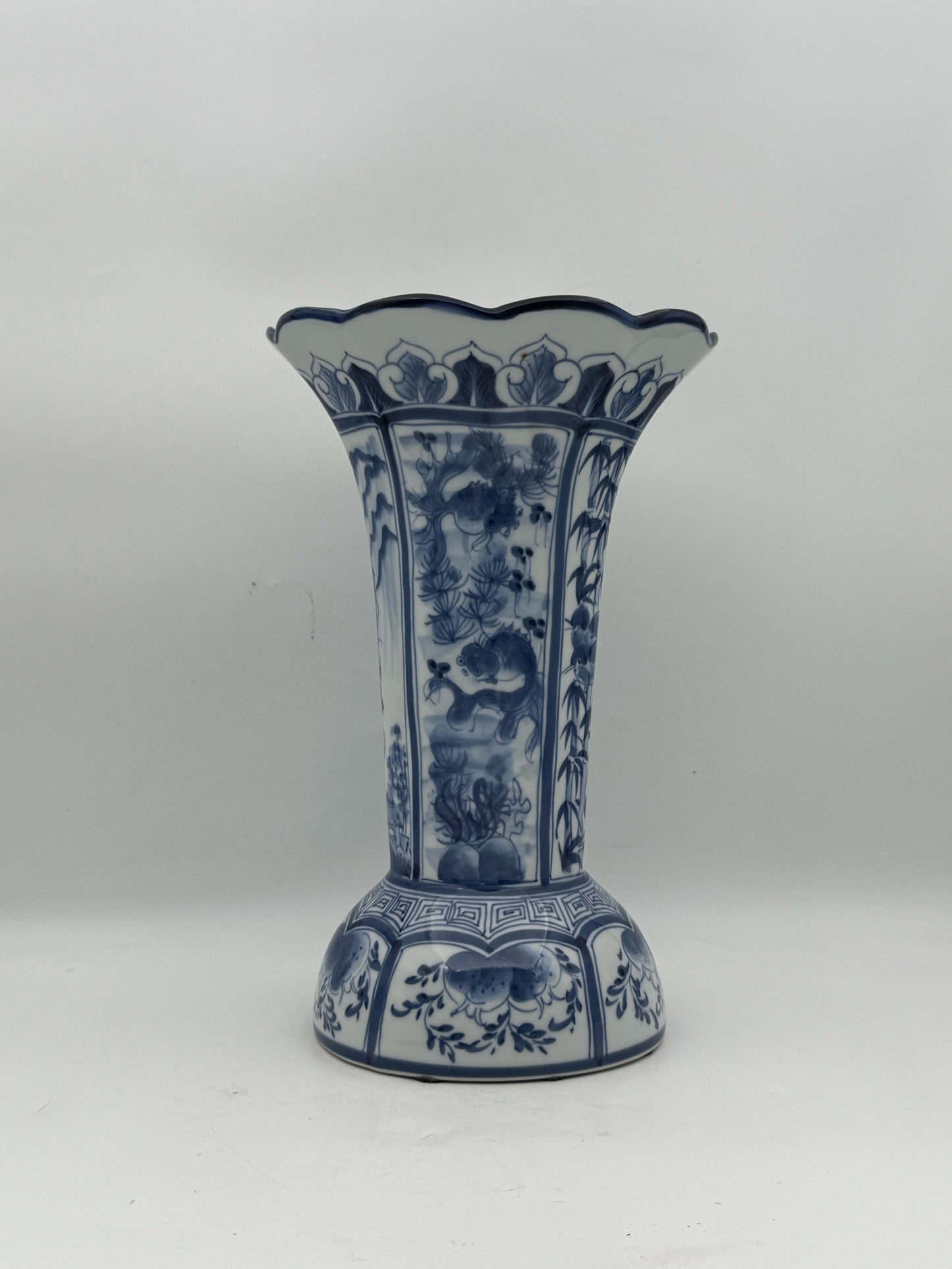 Blue And White Chinoiserie Vase