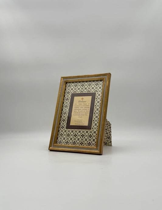 Italian Florentine Picture Frame Urbino Cream Gold Finish 4x6