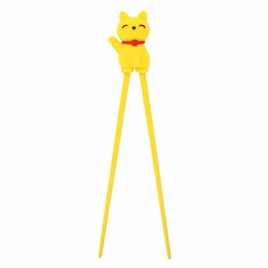 Yellow Lucky Cat Training Chopsticks