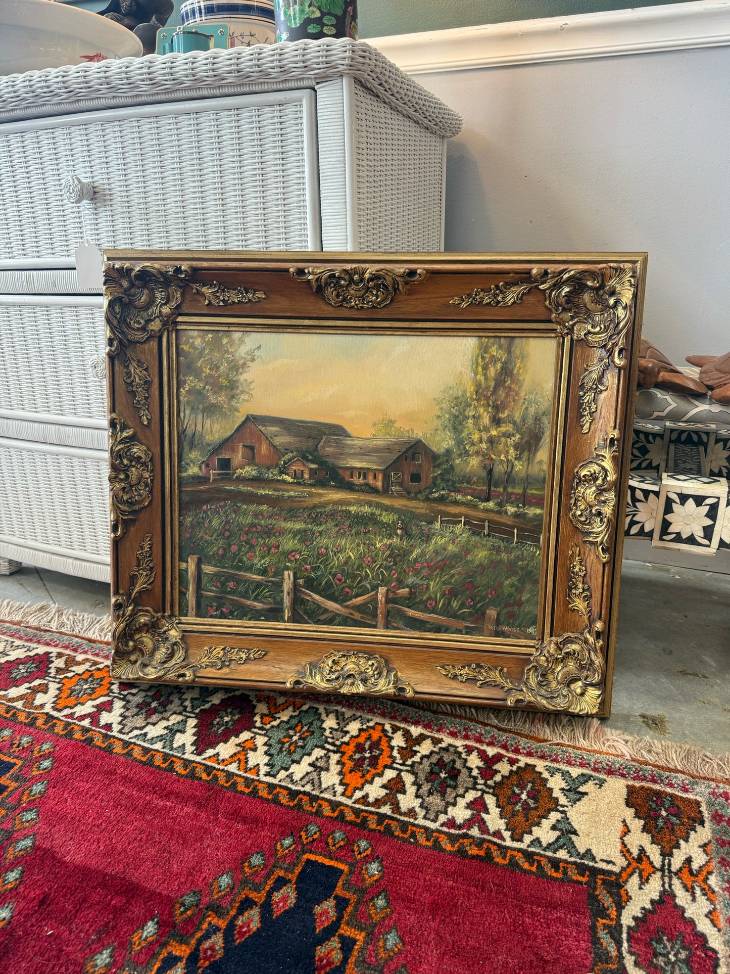 Framed Rustic Farmhouse Painting By Patty Woods