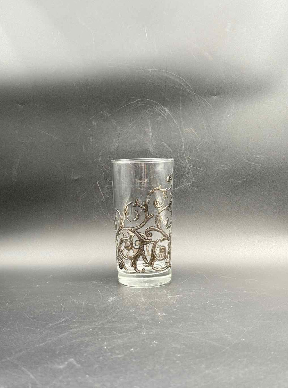 Vintage Libbey Highball Glasses Scroll Overlay Set of 6 Barware