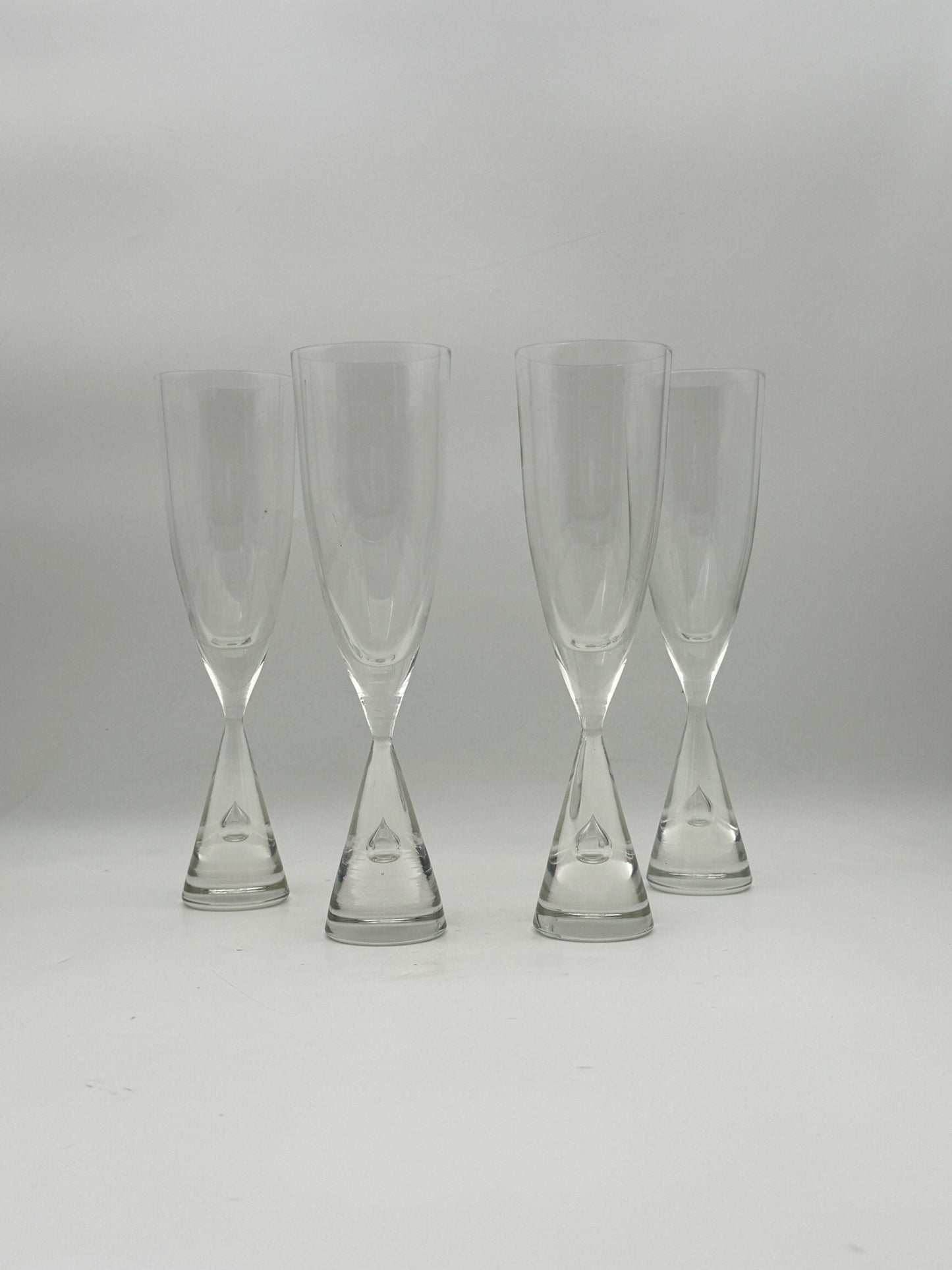Midcentury "Princess" Scandinavian Crystal Champagne Glasses- Set Of 4