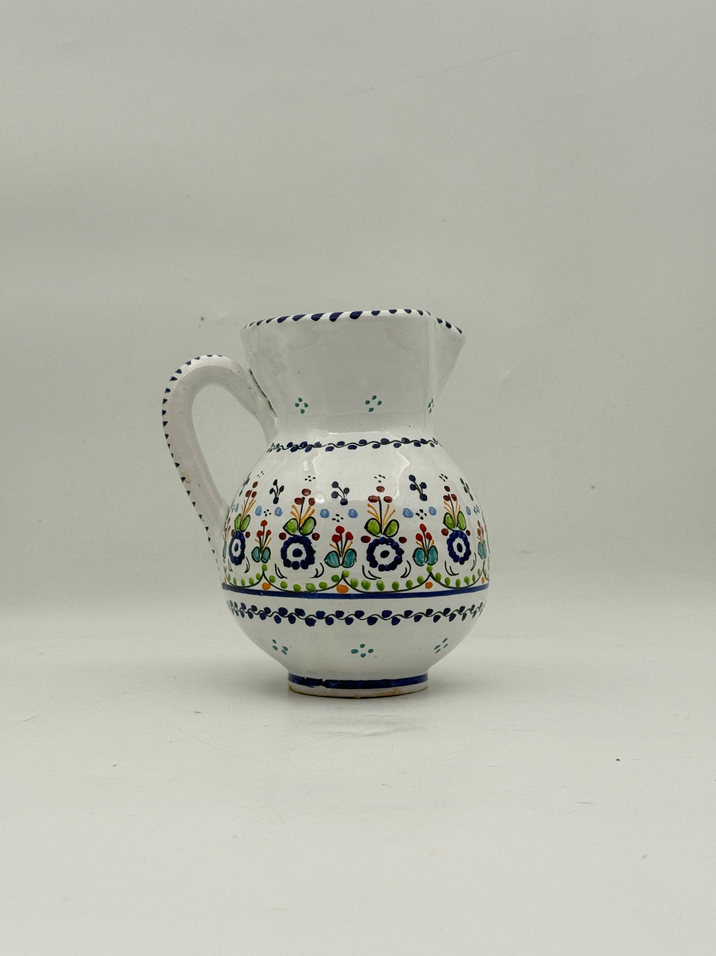 Handpainted Blue And White Pitcher Made In Spain