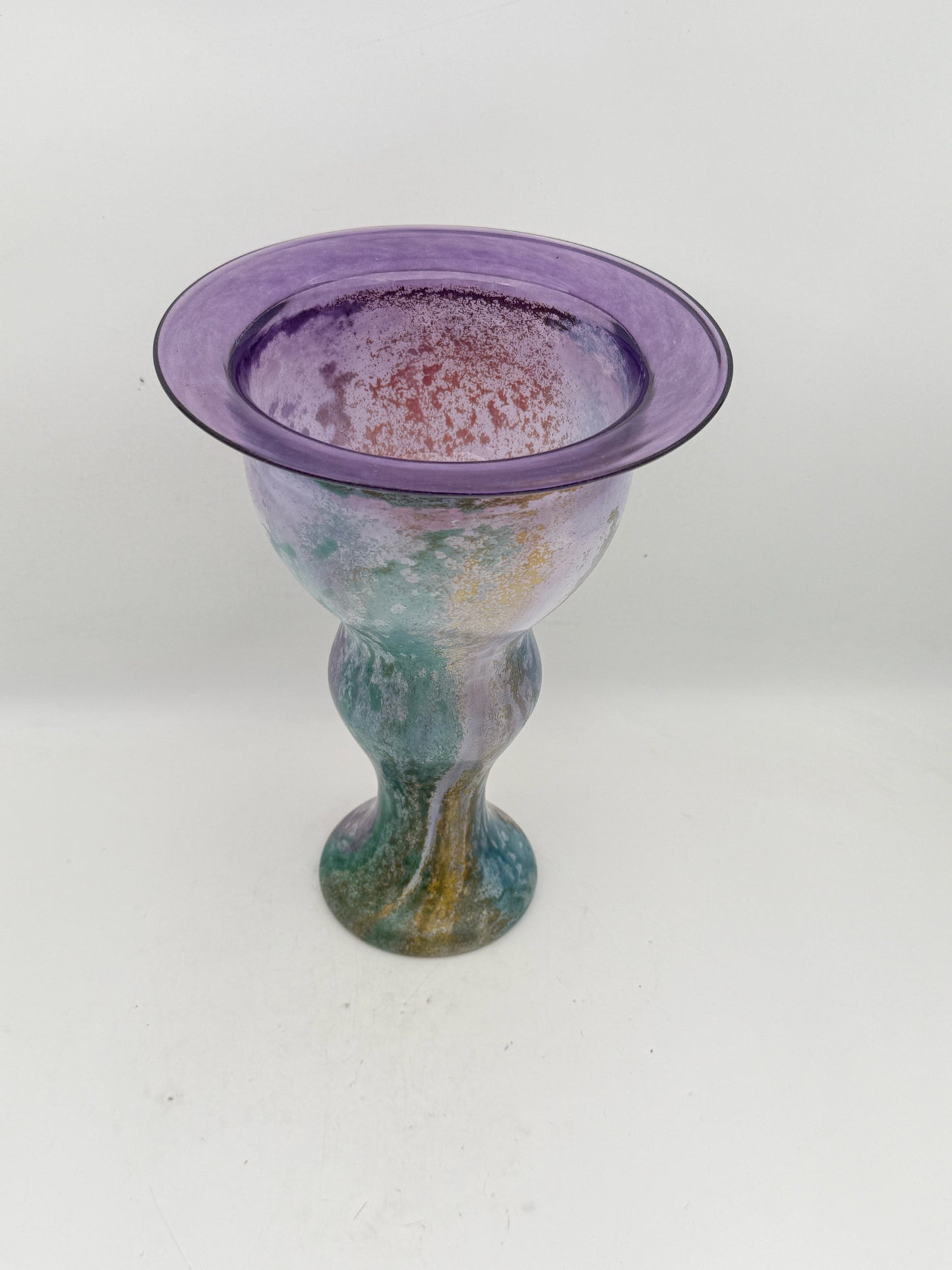 Kosta Boda Purple, Blue, And Green Vase- Signed