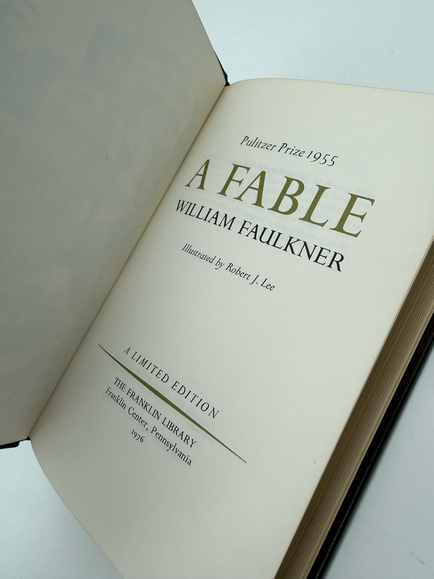 "A Fable" By William Faulkner Hardcover Book- Franklin Library