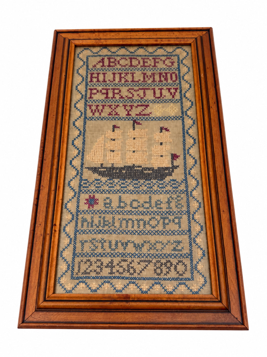 Framed Nautical Theme "ABC" Sampler