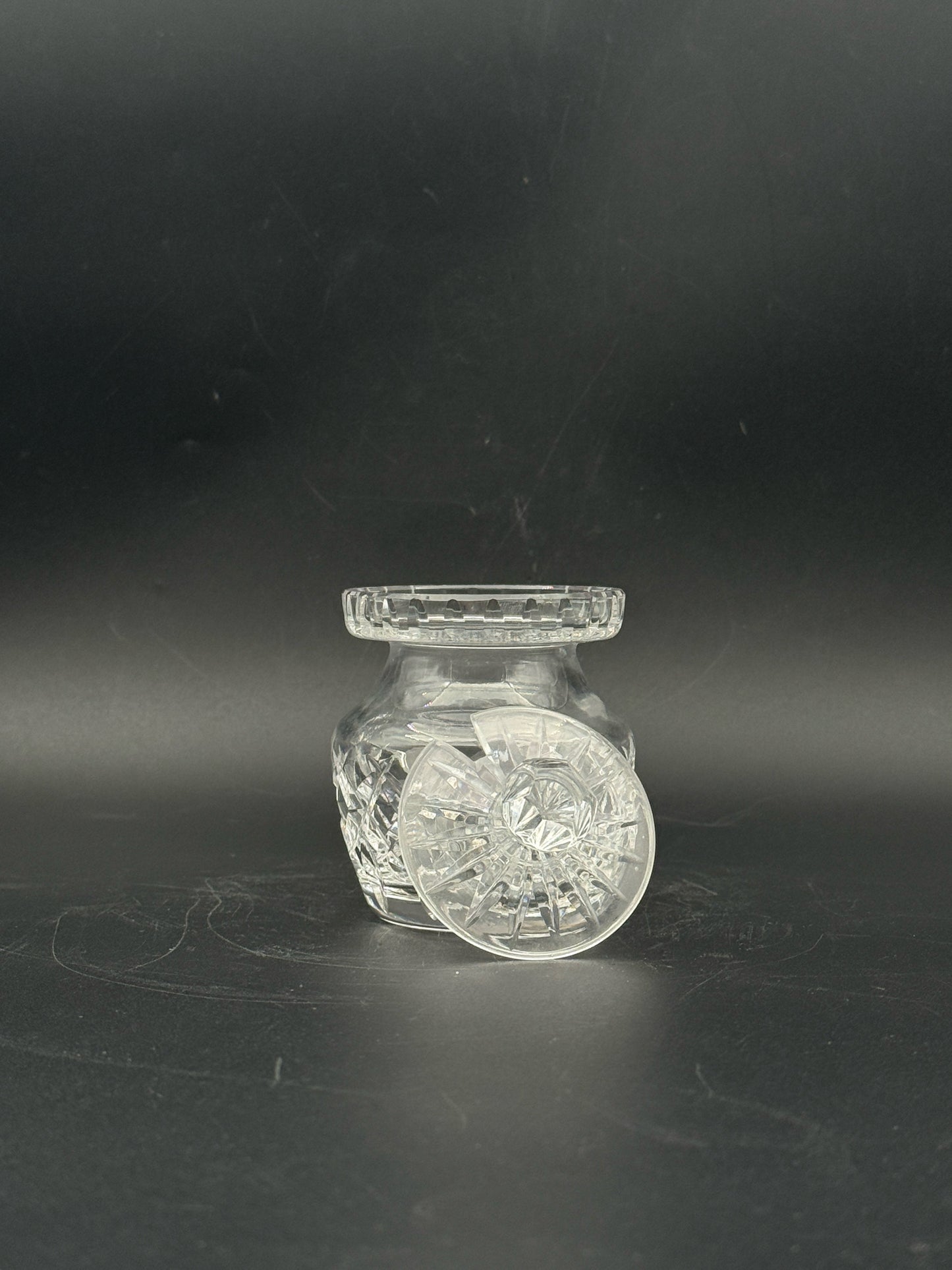 Cut Crystal Condiment Jam Jar