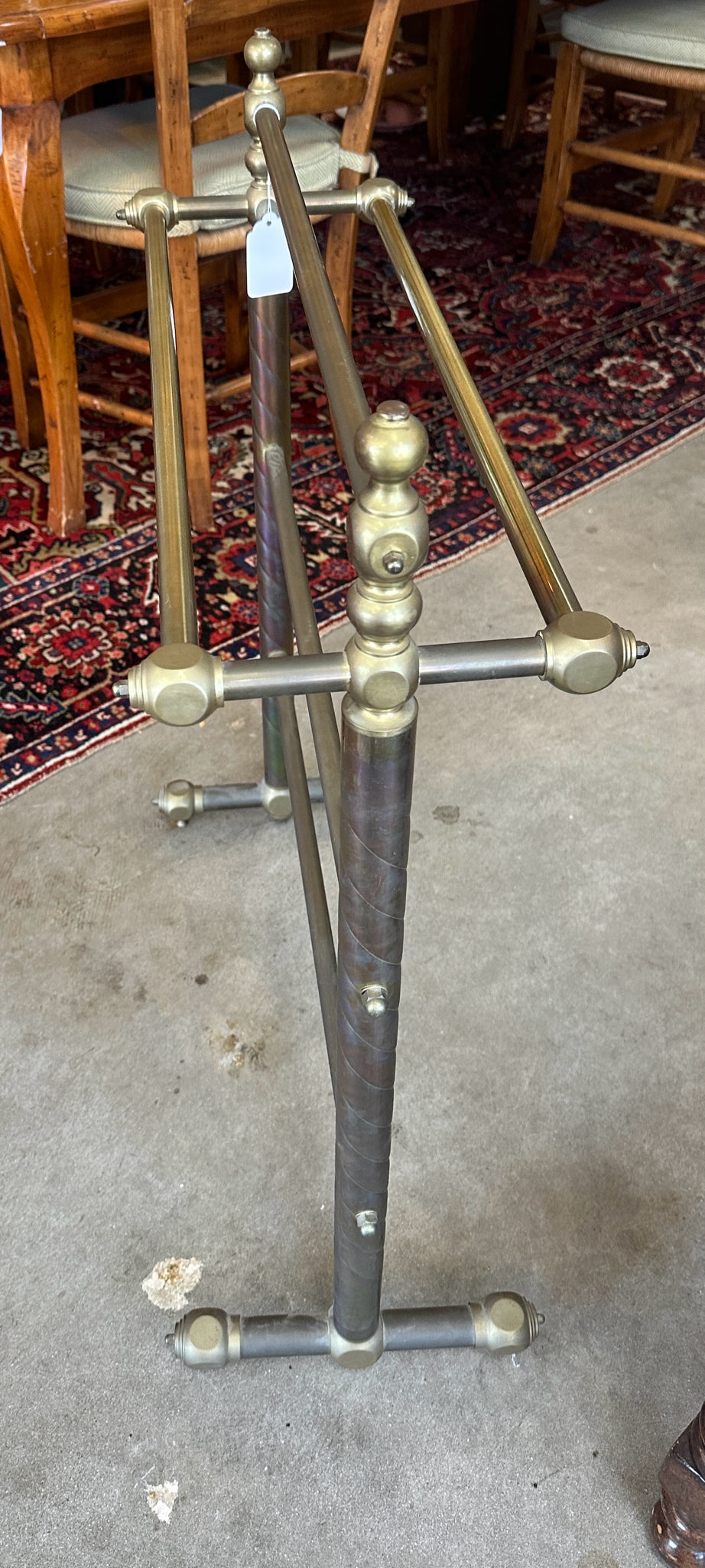 CS - Vintage Brass Blanket Stand 26"W x 36"H x 12"D