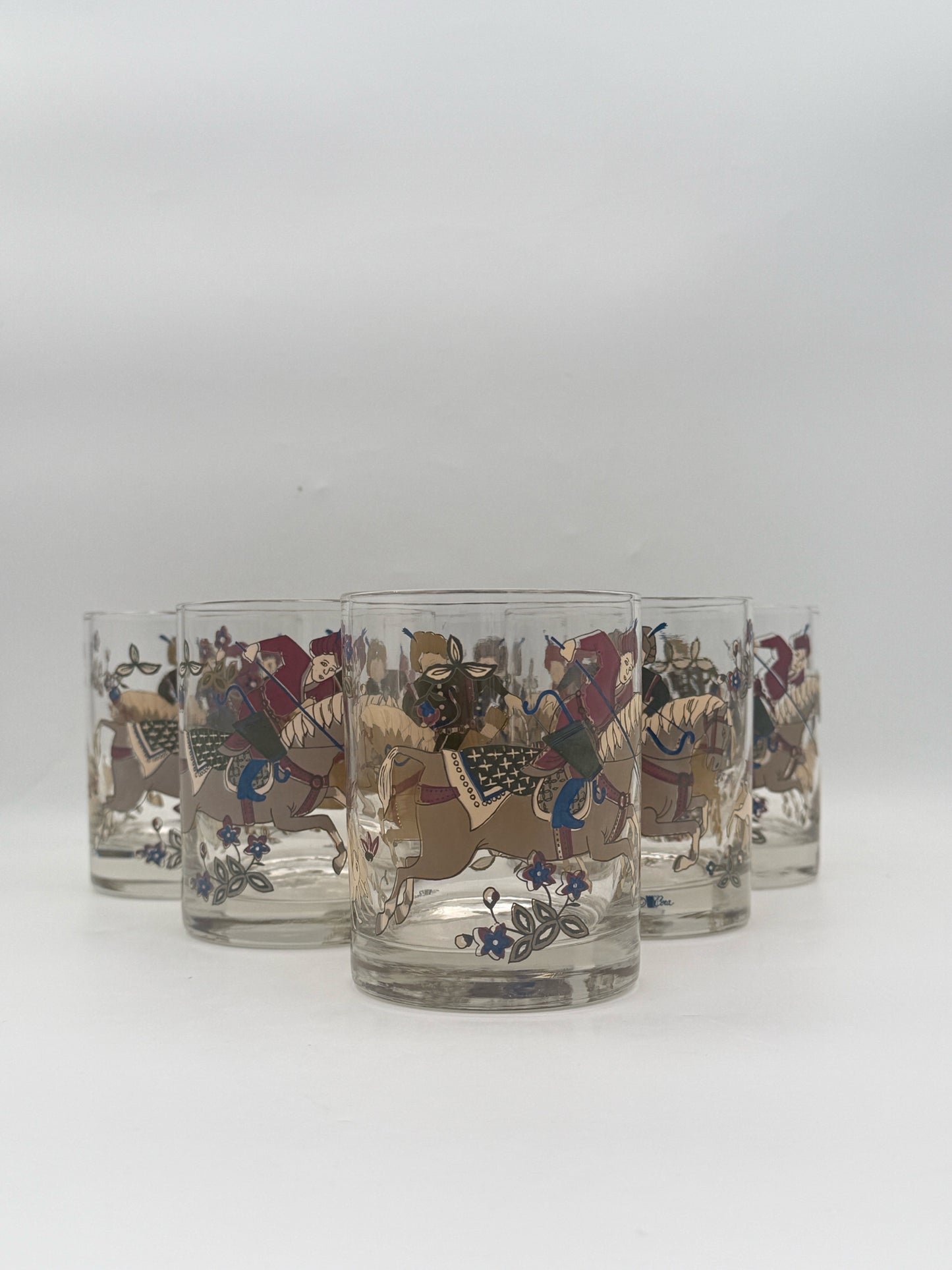 Midcentury Cera "Persian Empire" Lowball Glasses- Set Of 6