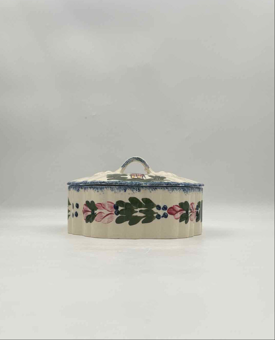 Blue Ridge Southern Potteries Covered Candy Dish French Peasant Motifs