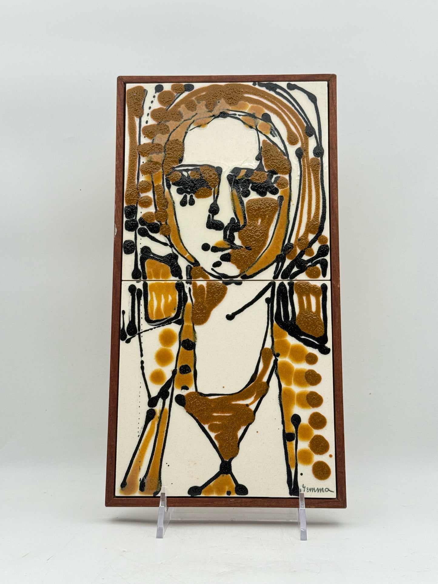 Midcentury Painted Tiles By Gemma Toccogna