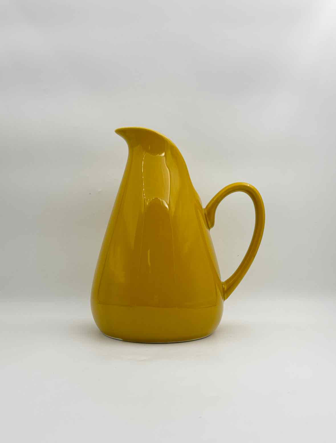 Mid Century Style Chartreuse Ceramic Pitcher Quart Size Retro
